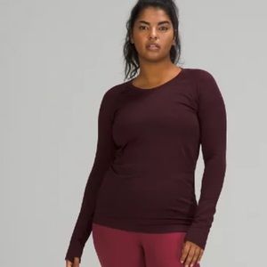 Lululemon Tags On Red Merlot Swiftly Tech Long Sleeve 2.0 NWT Sz 8